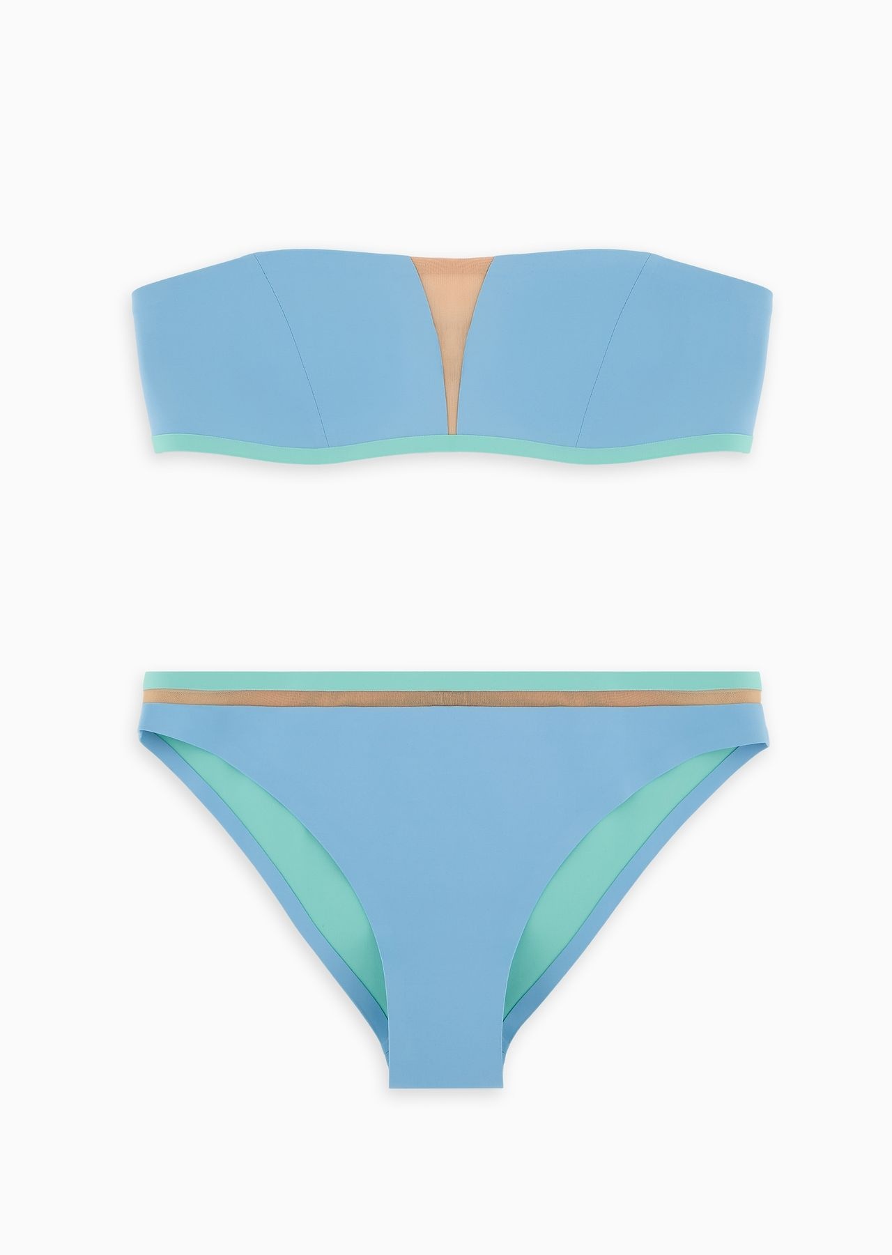 Bandeau bikini with tulle details - 1