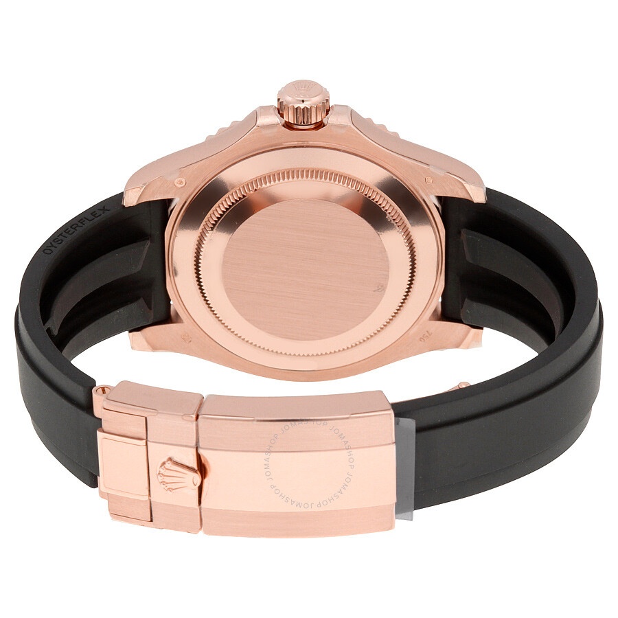 Rolex Yacht-Master Automatic Black Dial 18kt Everose Gold Black Rubber Strap Men's Watch 116655BKSRS - 3