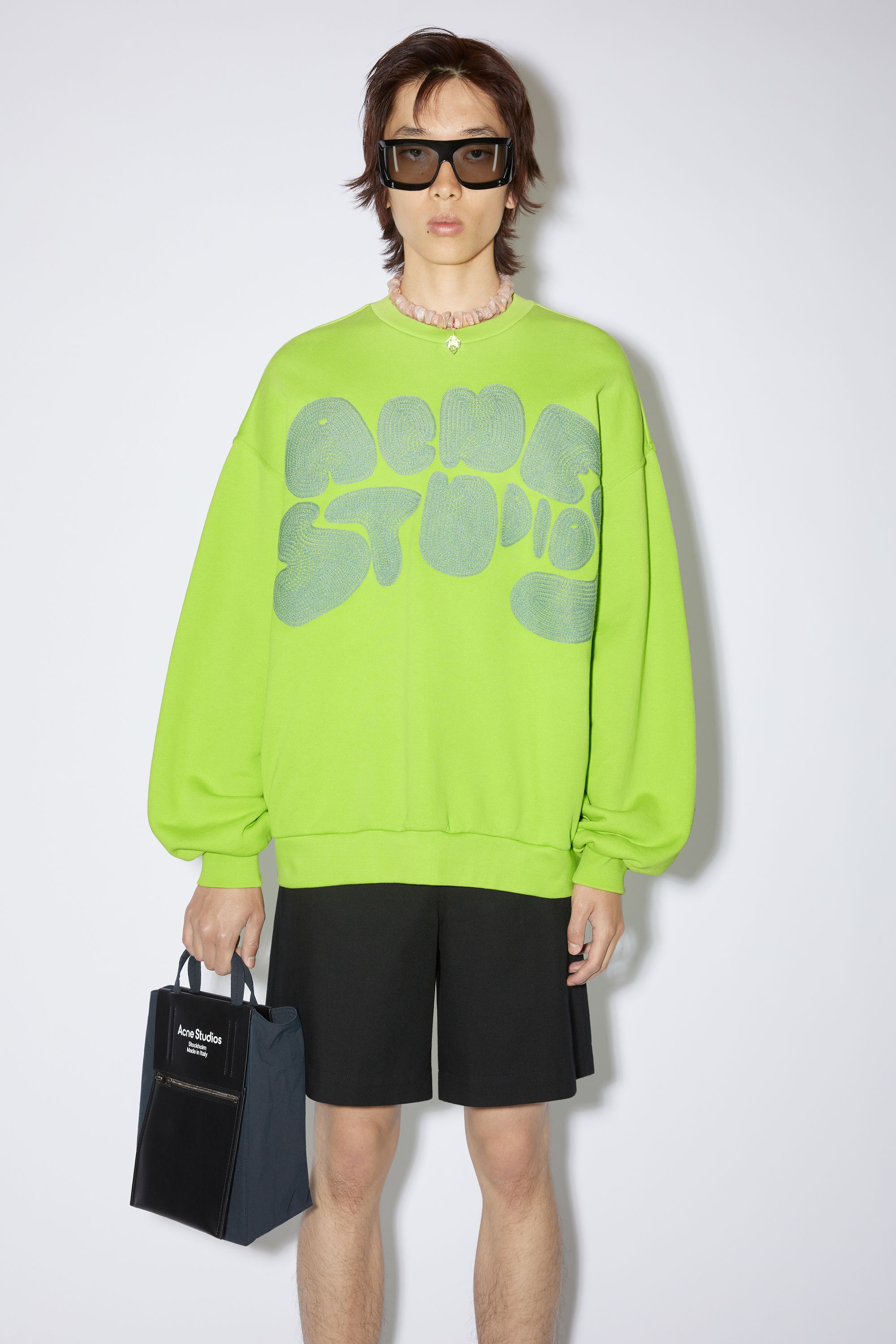 Crew neck bubble logo sweater - Lime green - 2