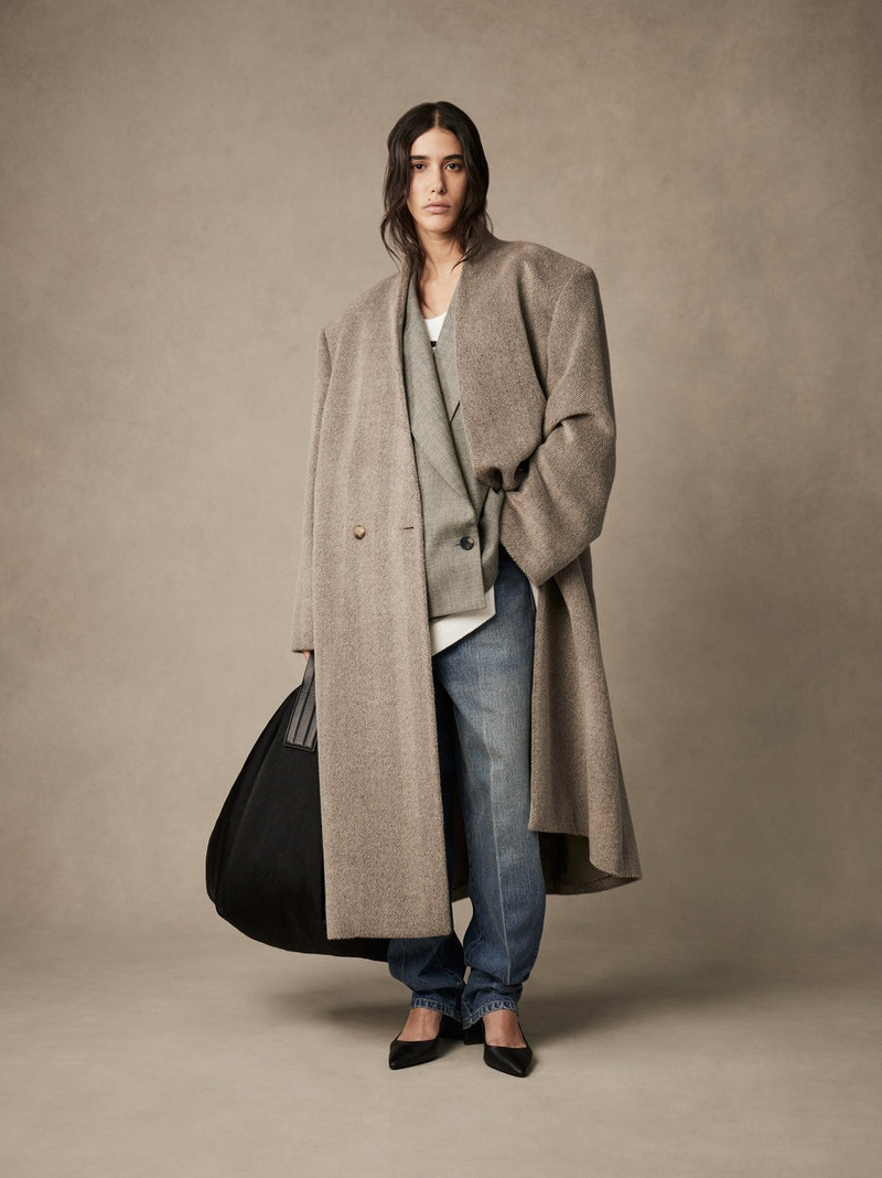Fear of God Alpaca Herringbone Lapelless Coat outlook