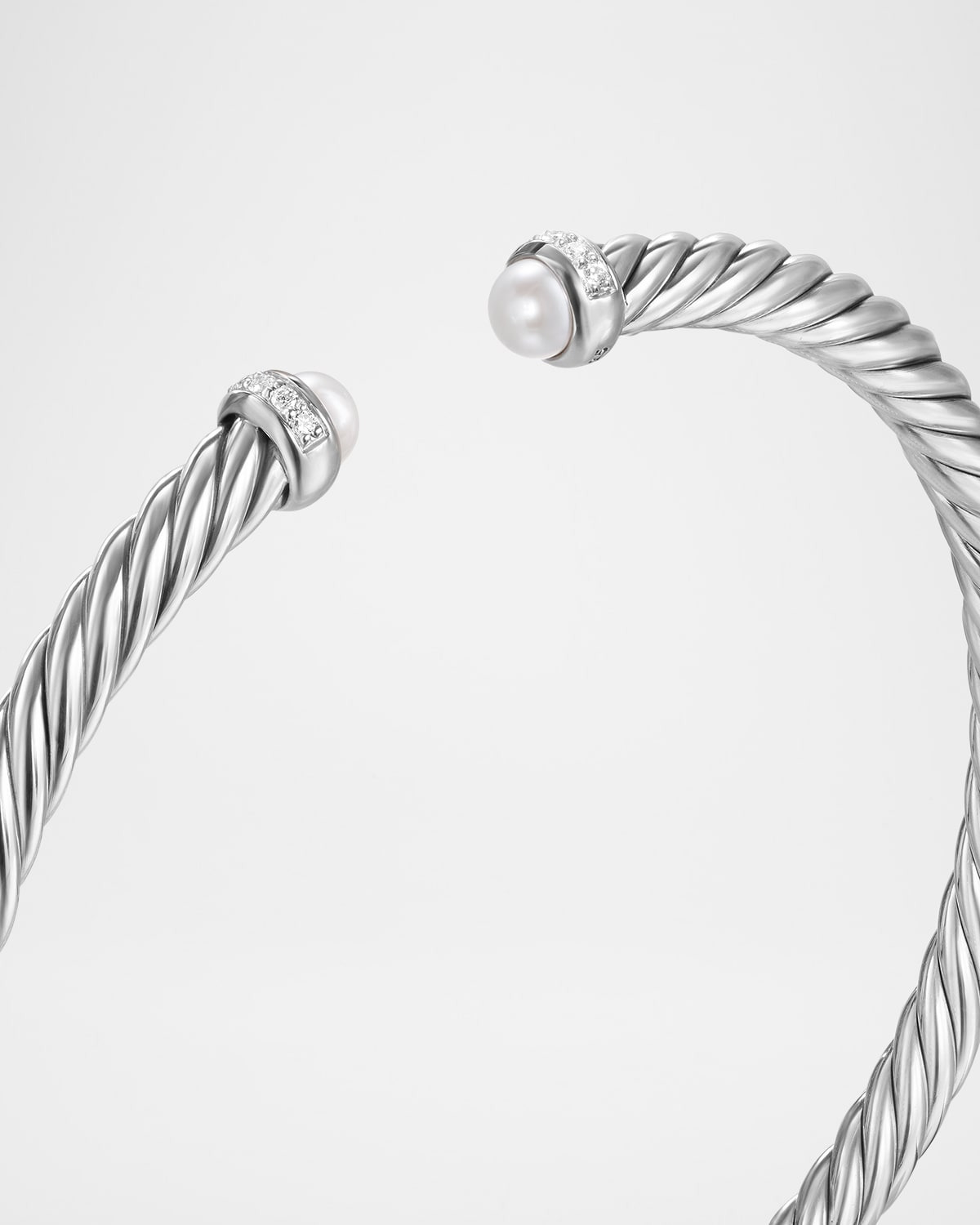 Modern Cable Flex Bracelet with Gemstones and Diamonds in Silver, 4mm - 6