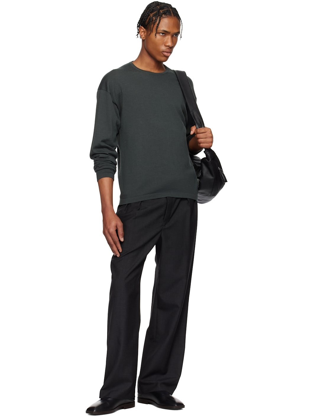 Gray Crew Neck Sweater - 5