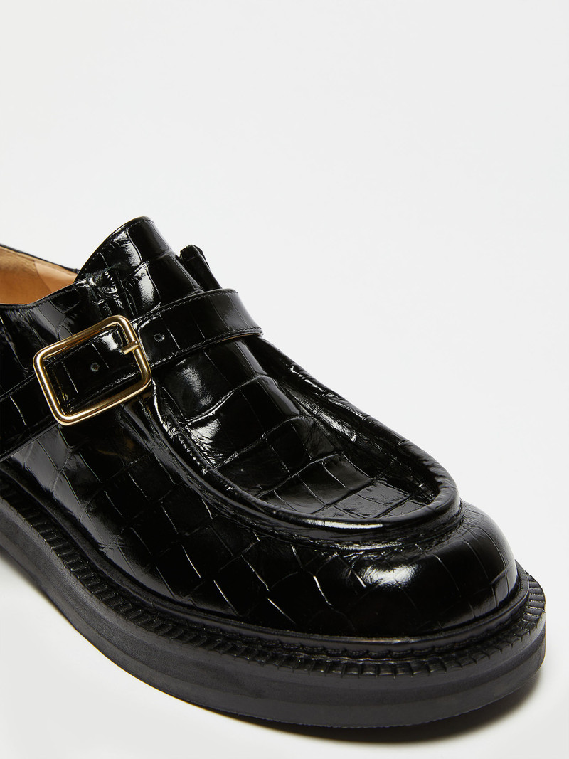 PROCIDA Crocodile-print leather moccasins 4