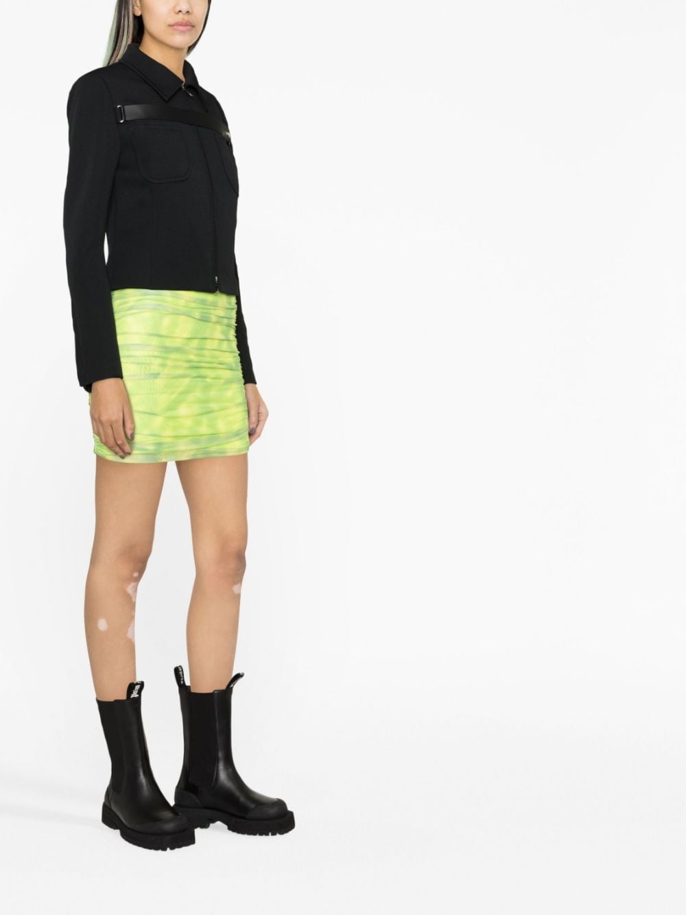 tie dye-print ruched miniskirt - 3