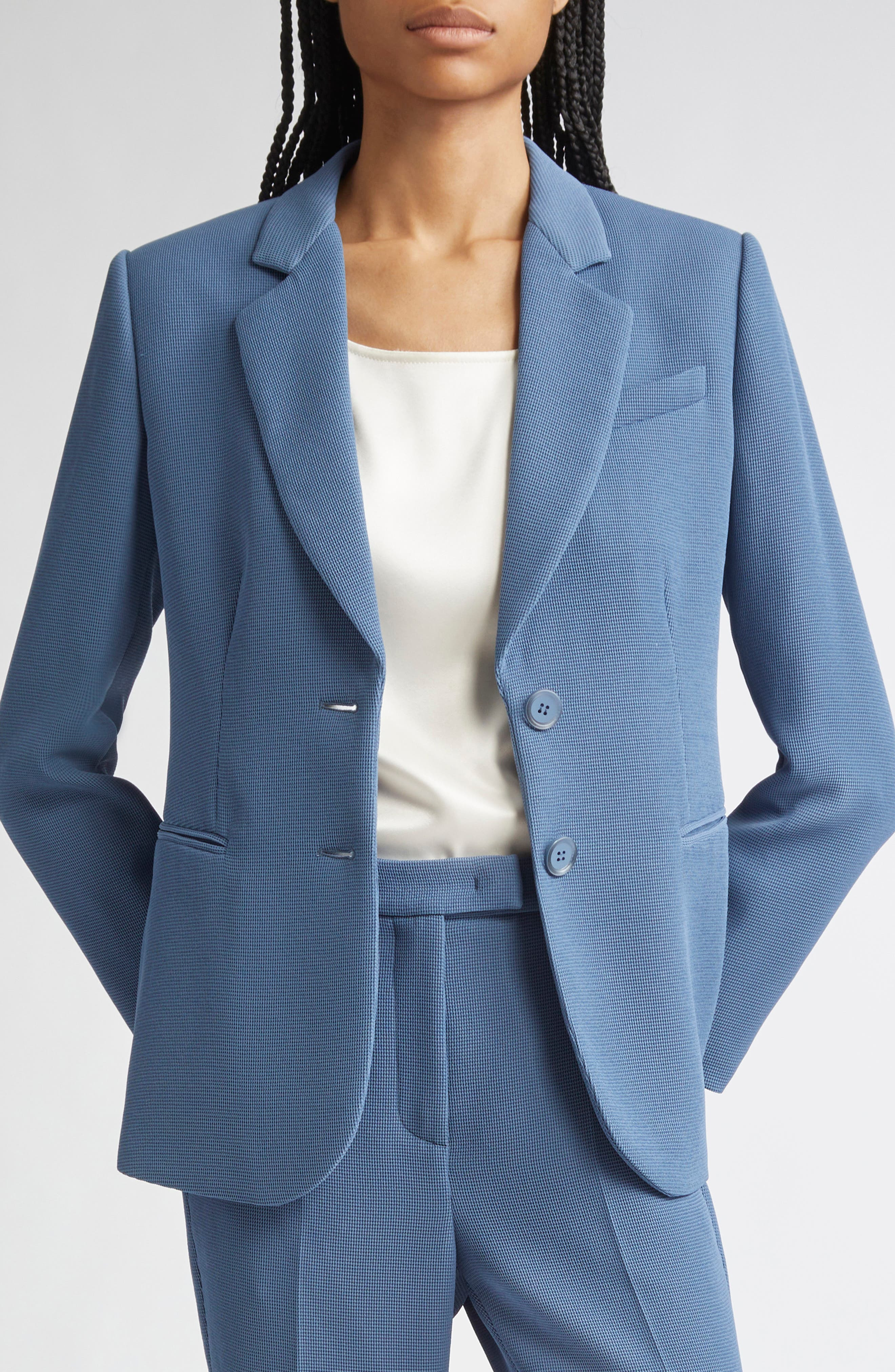 Emporio Armani One-Button Blazer in Solid Blue Navy at Nordstrom - 5