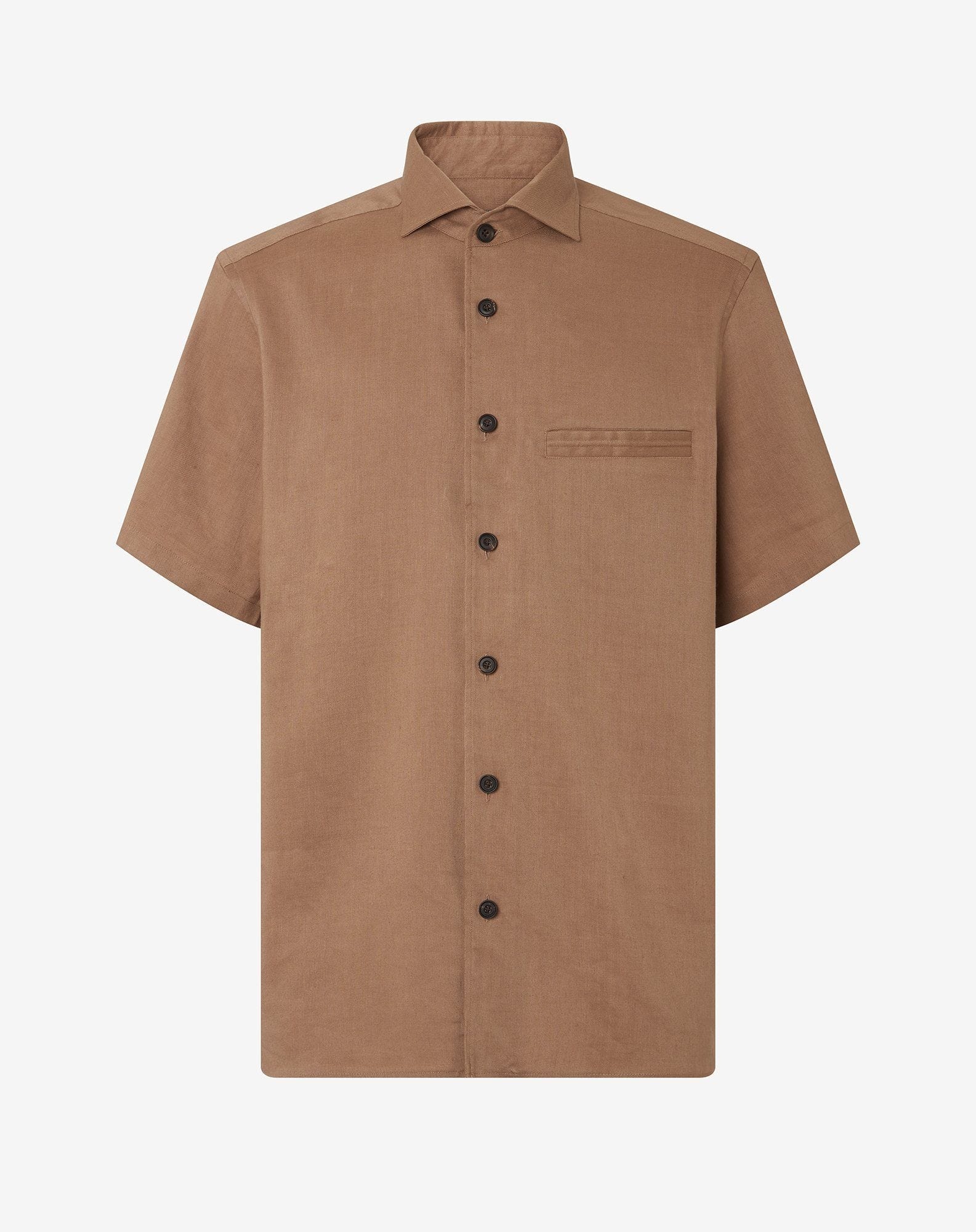 Light brown linen, wool and mohair shirt - 1