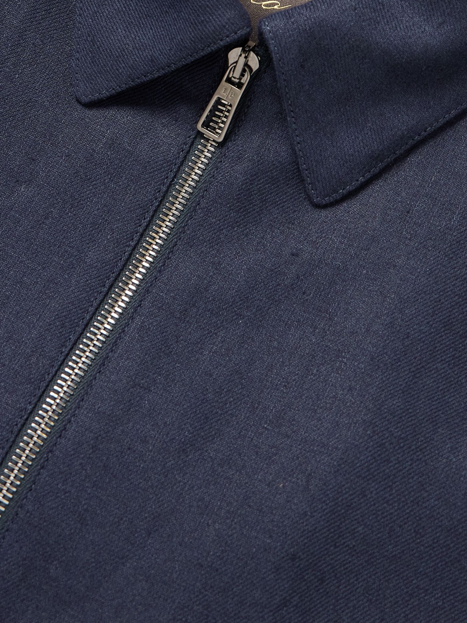 Maurin Linen-Twill Blouson Jacket Navy - 5
