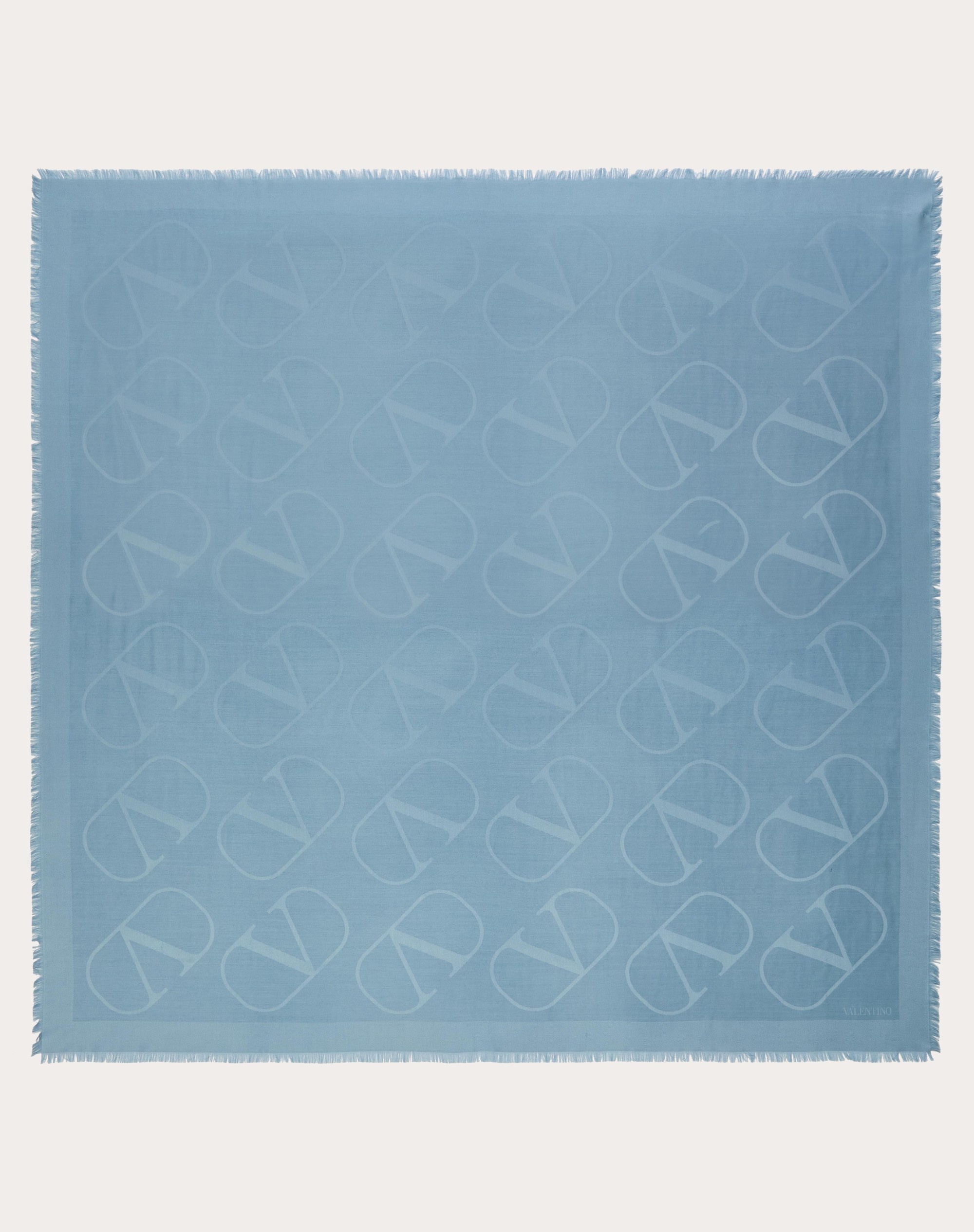VLOGO SIGNATURE JACQUARD SHAWL IN SILK AND WOOL 140X140 CM - 1