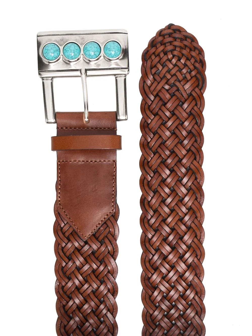 woven leather belt - 2