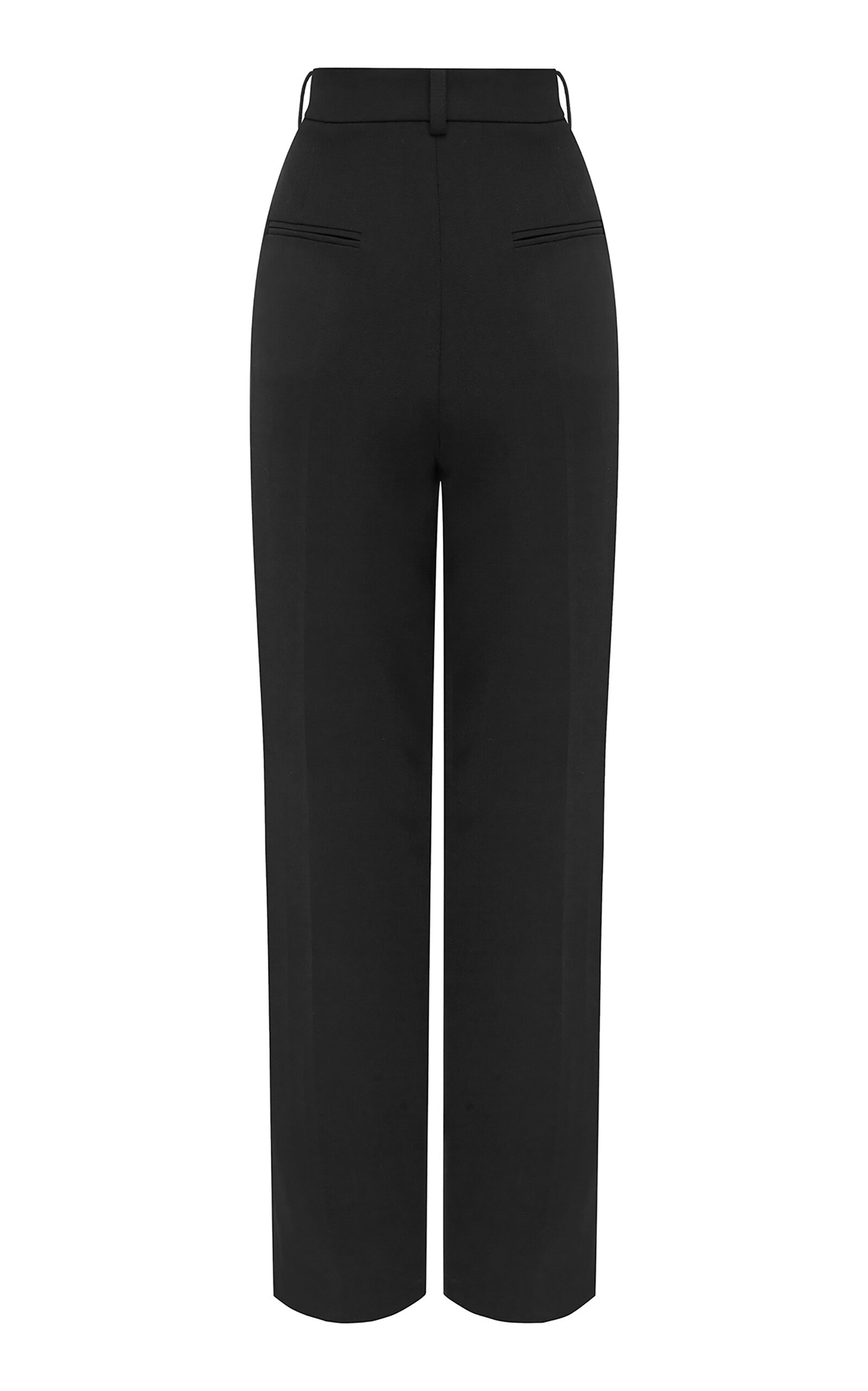 Tailored Wool-Blend Straight-Leg Pants black - 3