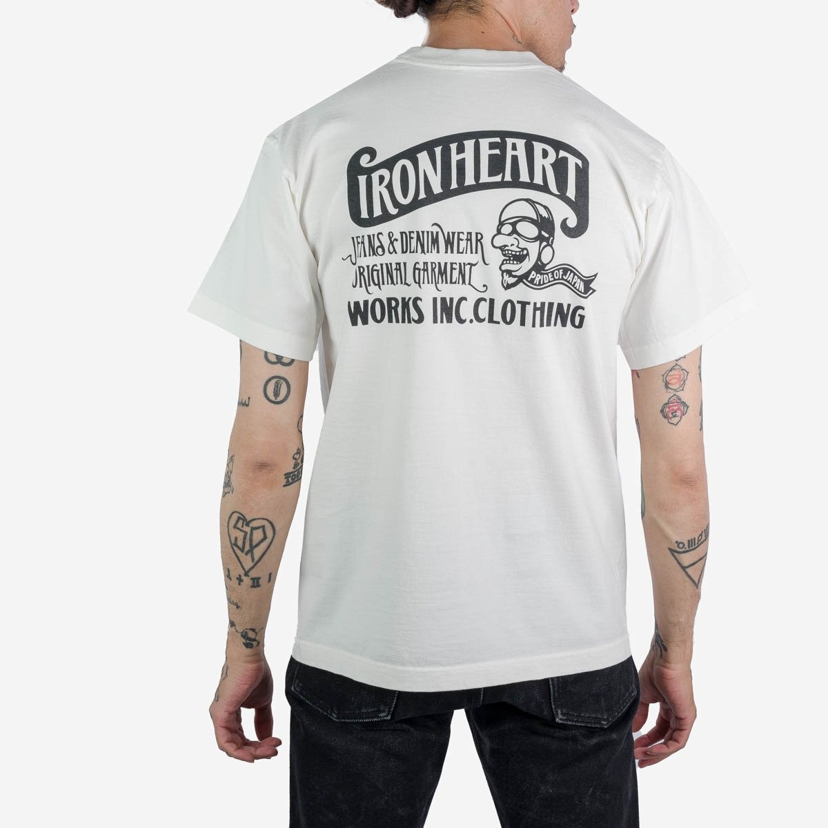 IHPT-2301-WHT 7.5oz Printed Loopwheel Crew Neck T-Shirt - White - 4