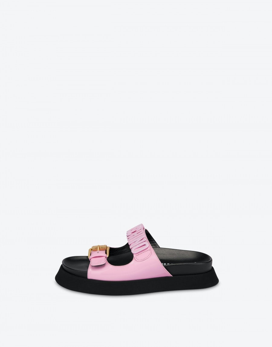 PATENT LEATHER SANDALS WITH BUCKLE - 2