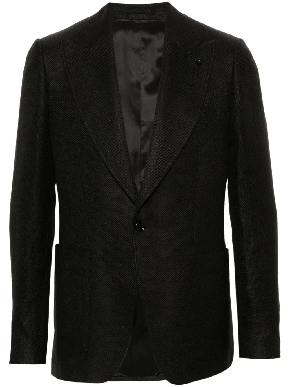 single-breasted linen blazer - 1