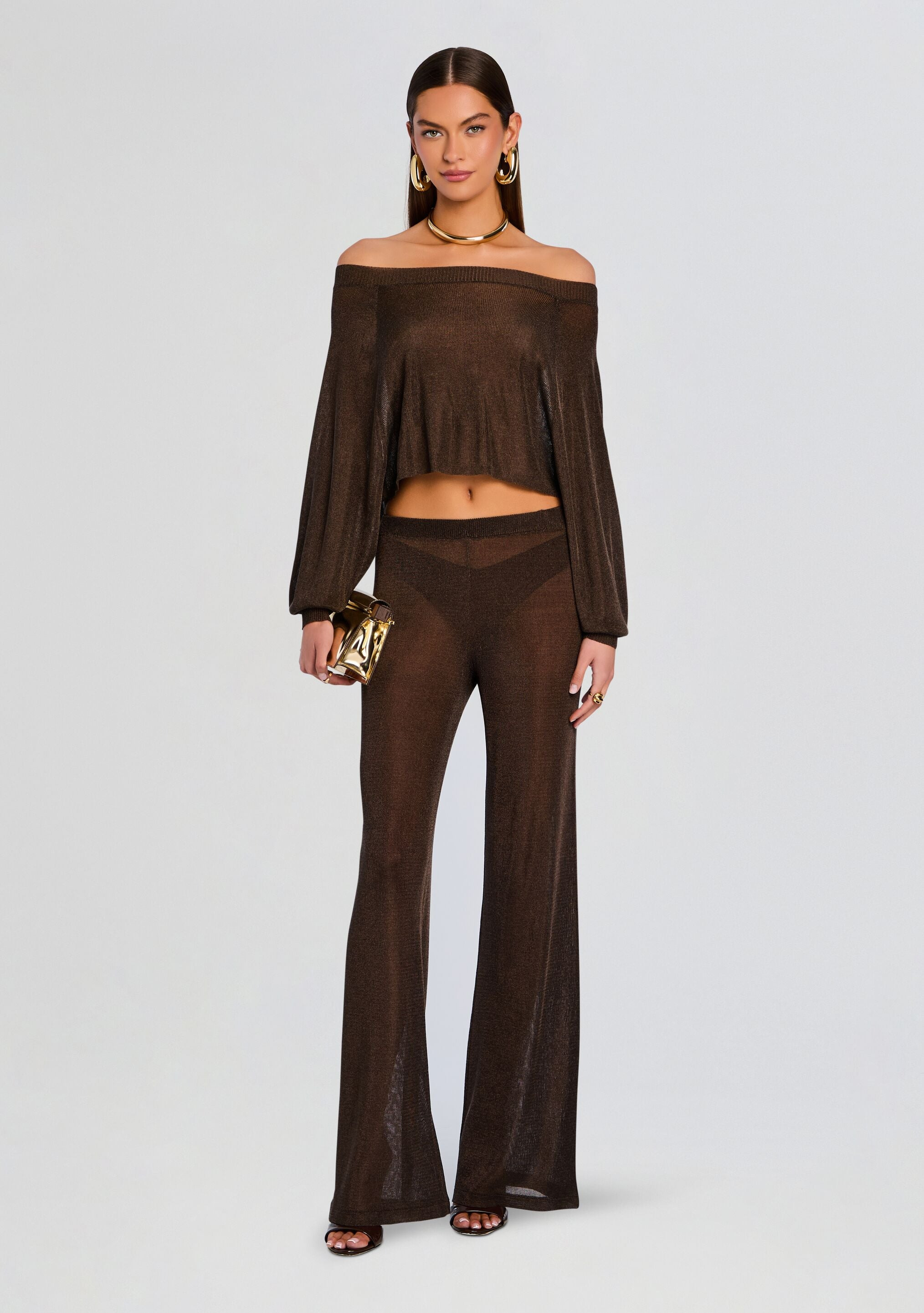 SHELDON METALLIC KNIT PANT - 5