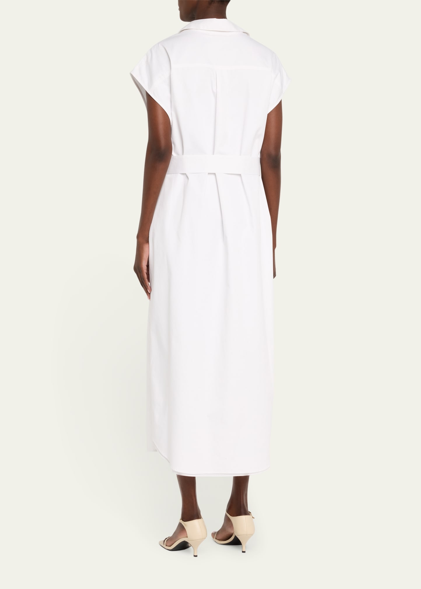 Sequined Sleeveless Belted Shirtdress - 3