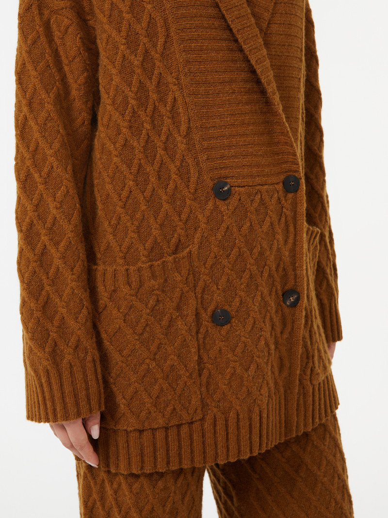 MIRCA Double-breasted camel-yarn cardigan 5