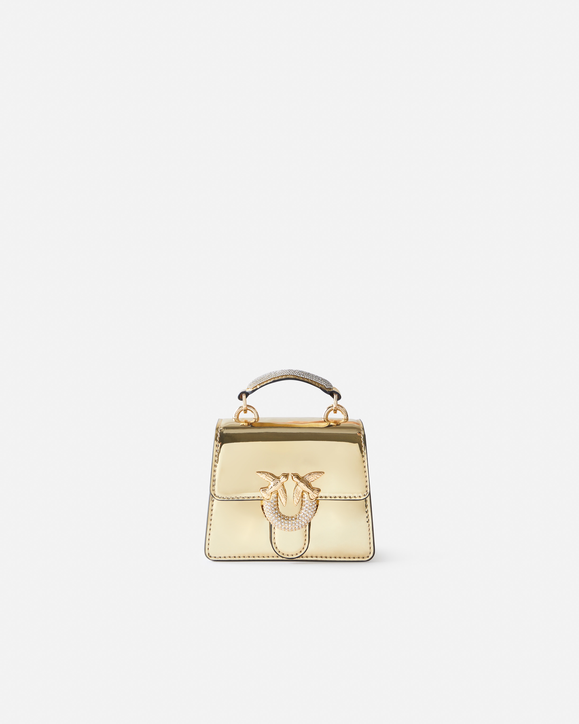 METALLIC MICRO LOVE BAG WITH THIN SHOULDER STRAP - 1