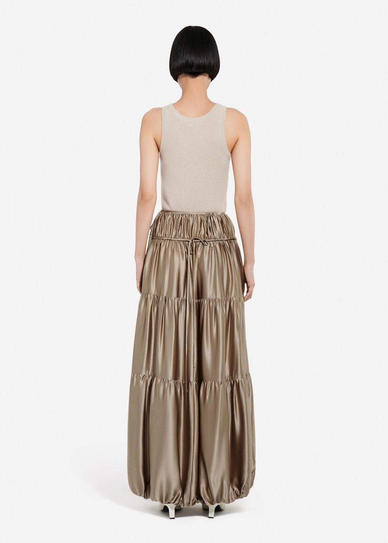 Soft Gathered Bubble Skirt in Silk Charmeuse 4