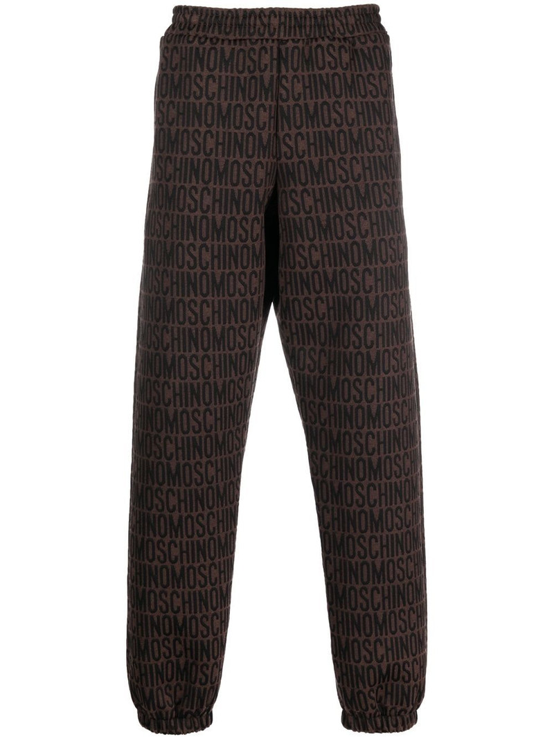 all-over embroidered logo track pants 1