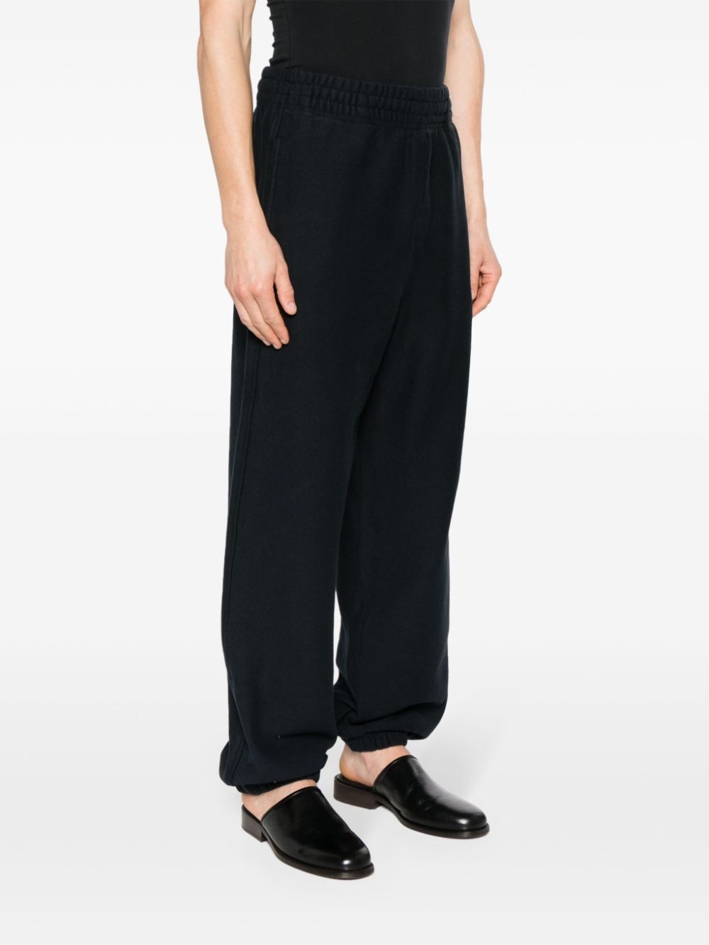 logo-patch cotton track trousers - 3