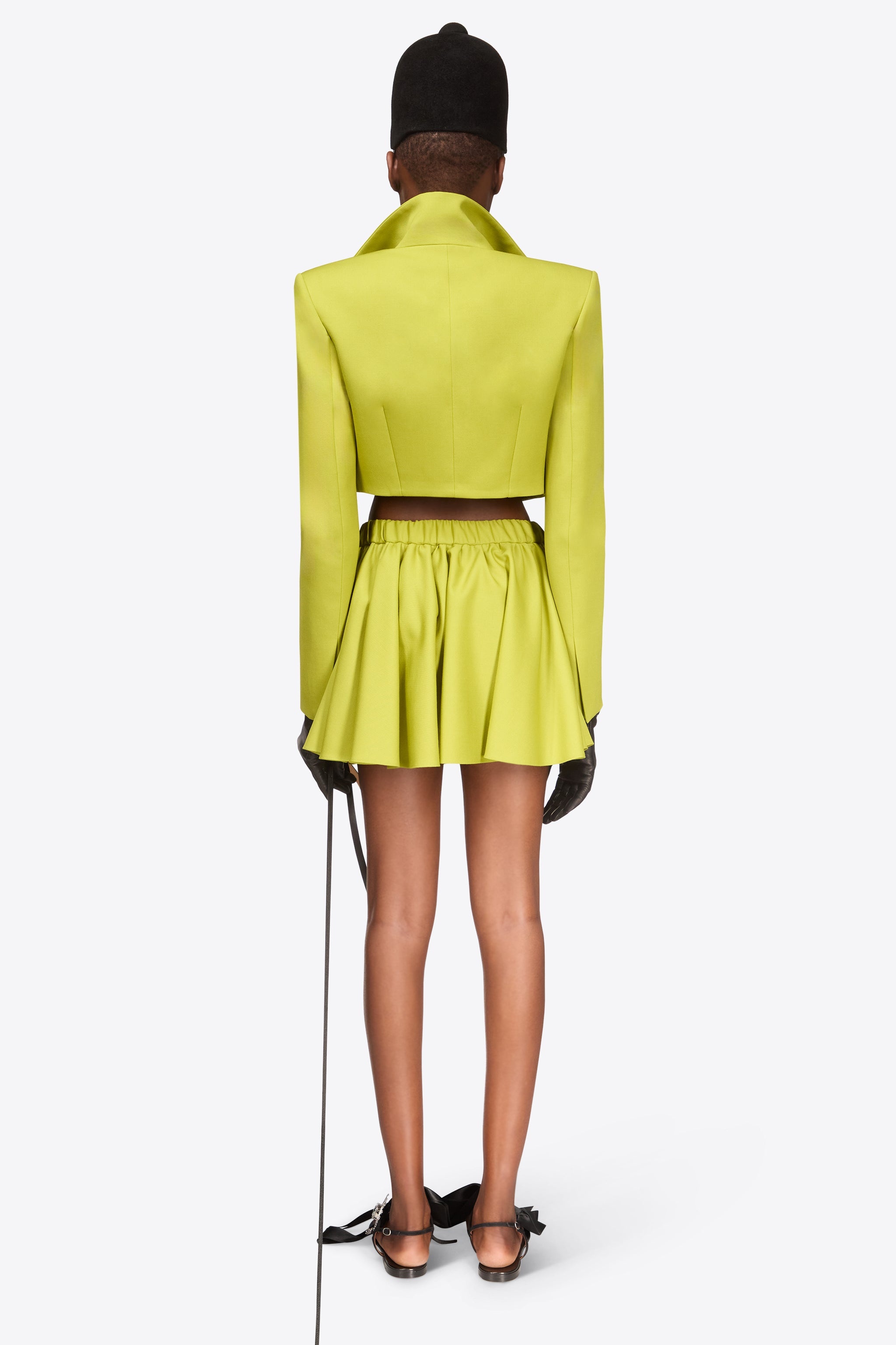 CRYSTAL EMBELLISHED BOW CROPPED JACKET - 6