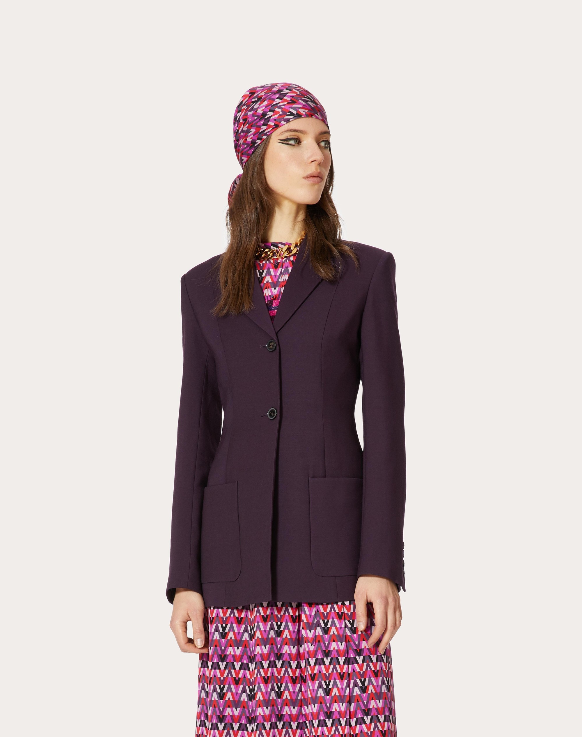 BLAZER IN STRETCH WOOL SILK COUTURE - 3