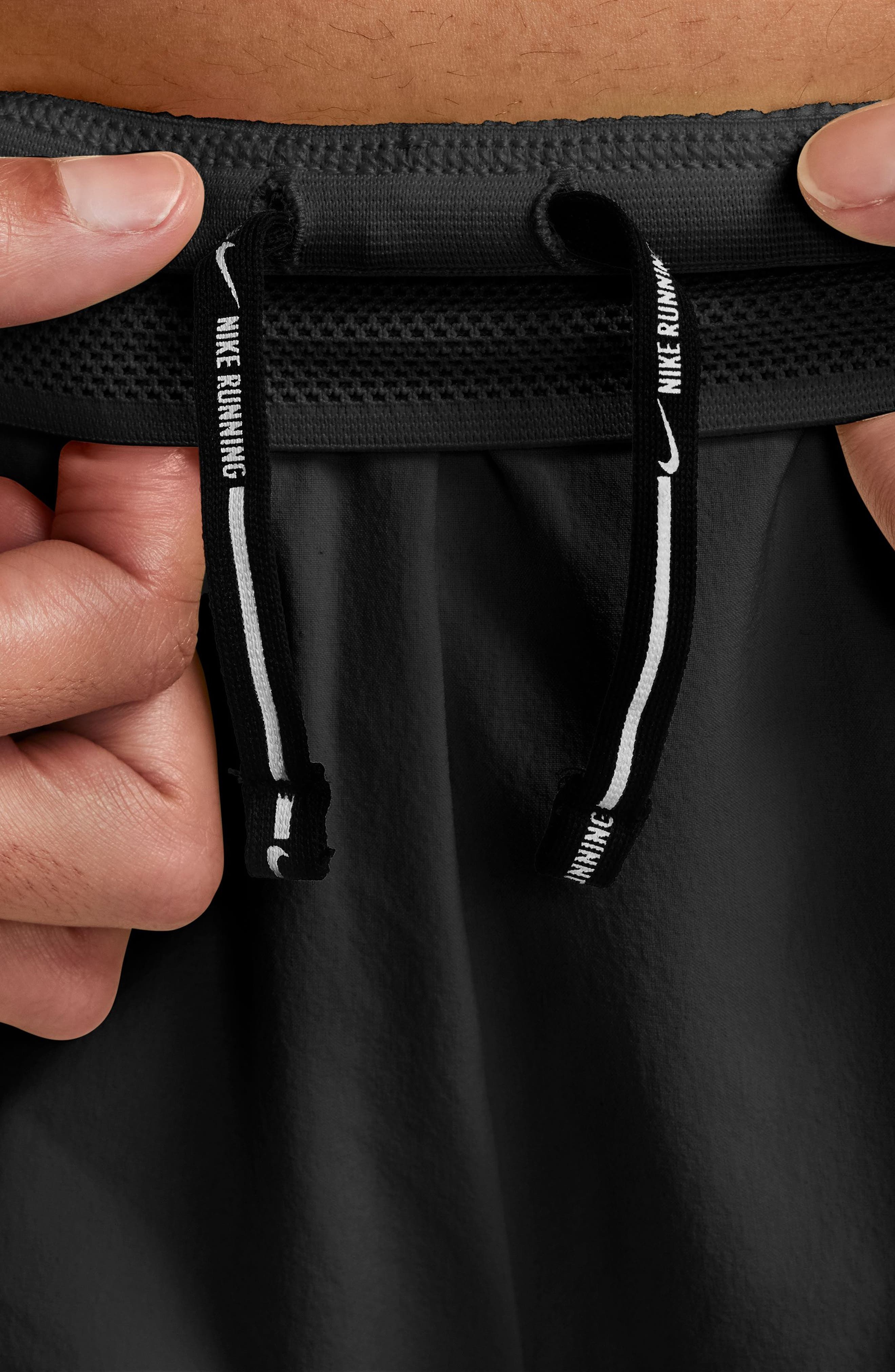 Nike Dri-FIT AeroSwift Running Shorts in 010 Black/white at Nordstrom - 4