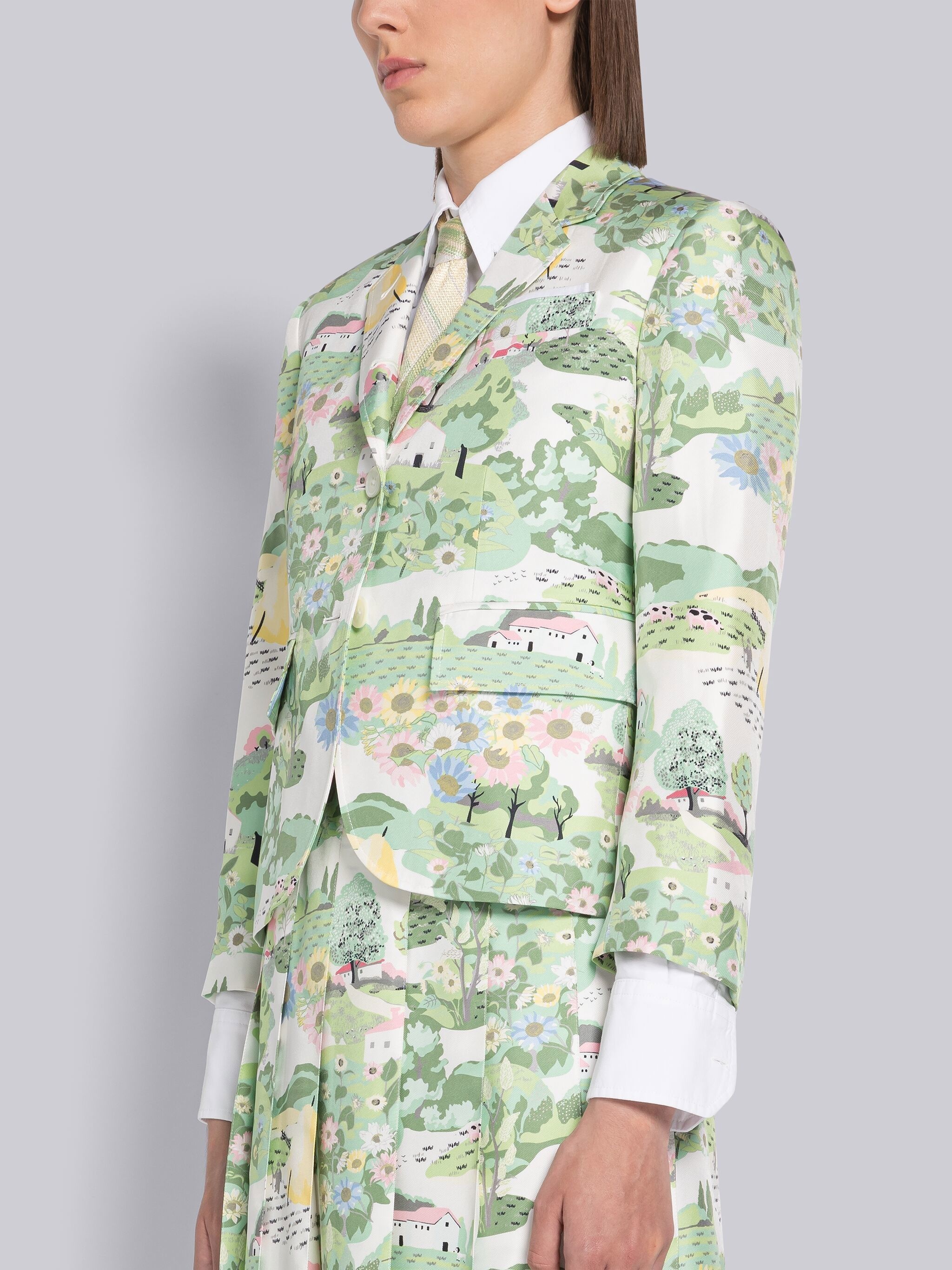 Scenic Silk Twill High Armhole Sport Coat - 2