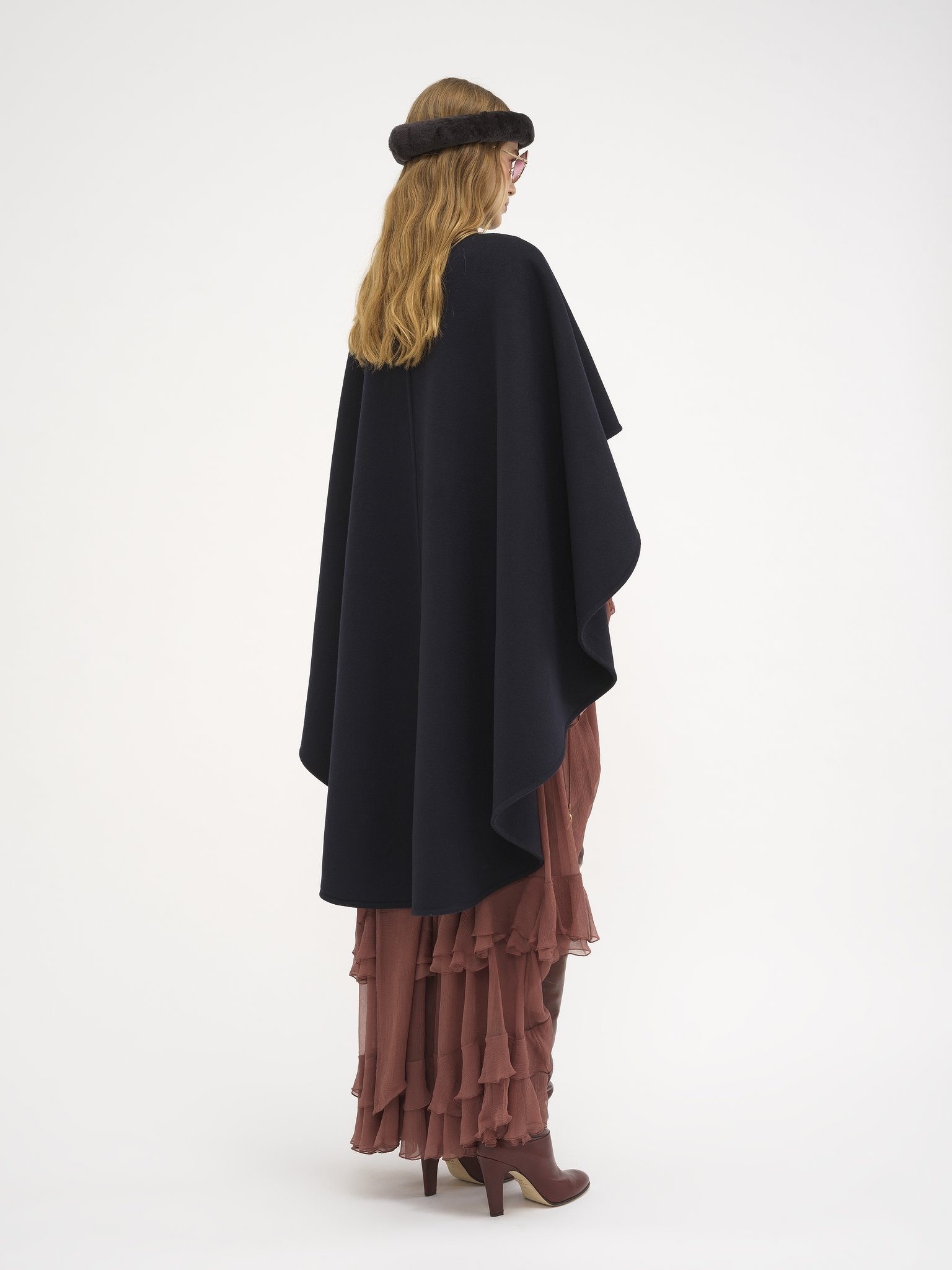 HIGH-LOW CAPE IN DOUBLE-FACE WOOL - 6