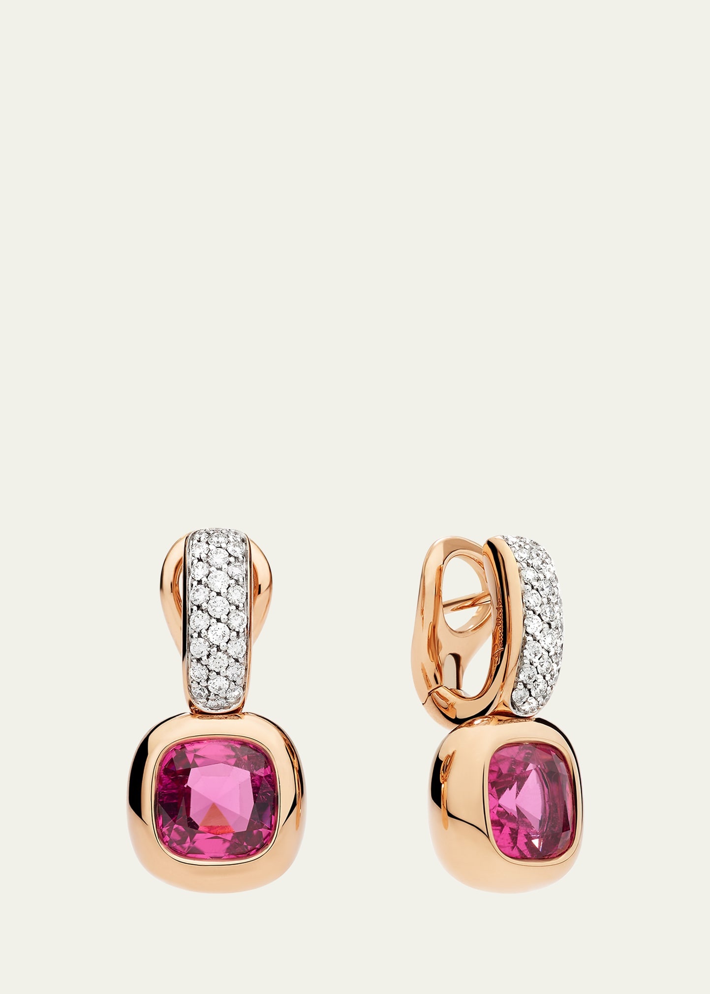 Nudo 18K Diamond and Rubellite Drop Earrings - 1