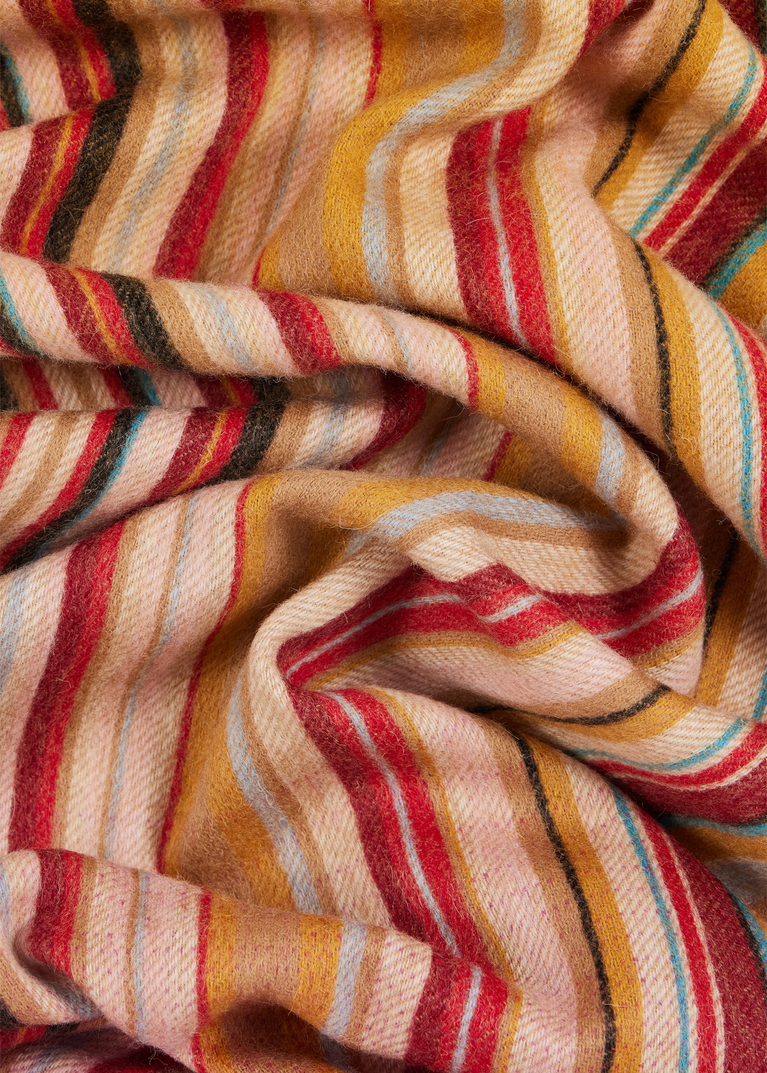 Women's Pink Gradient 'Signature Stripe' Lambswool-Cashmere Scarf - 3