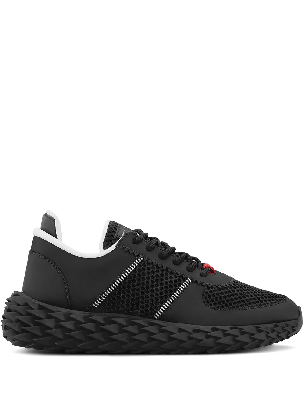 low top ridged mesh sneakers - 1