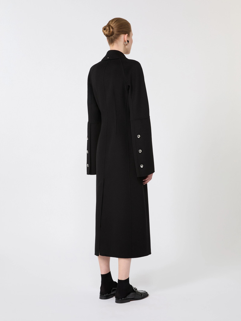 DANZATORE Slim-fit long wool coat - BLACK 4