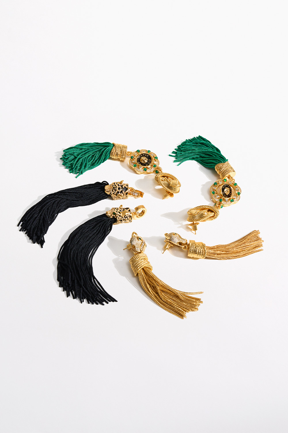 FIERCE FOLKLORE BLACK TASSEL EARRINGS - 4