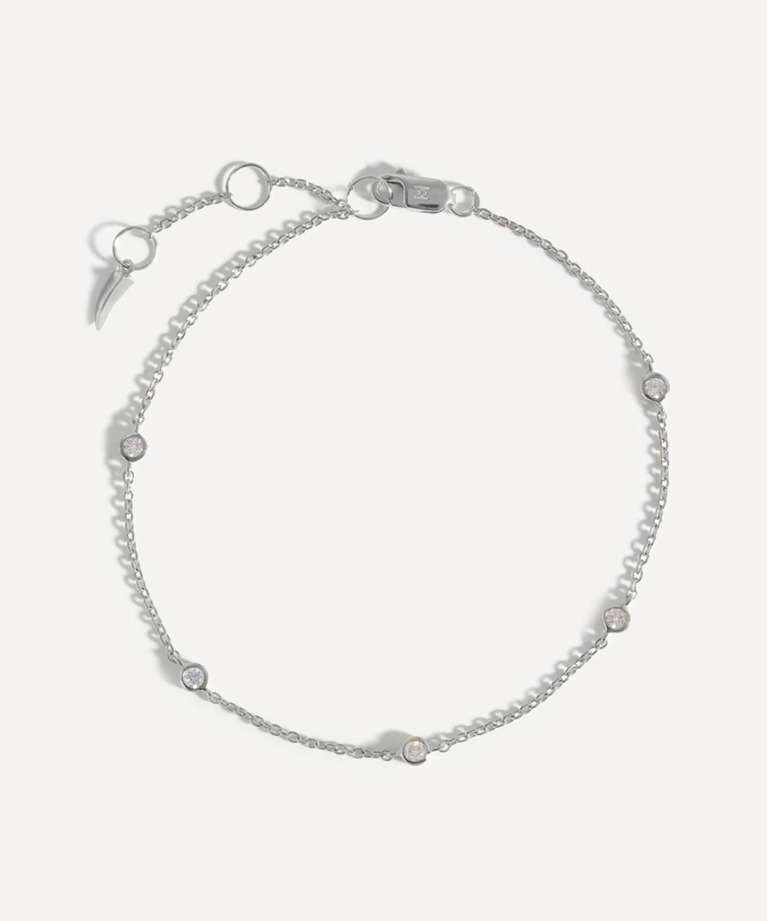 14ct White Gold Fine Floating Diamond Bracelet - 1