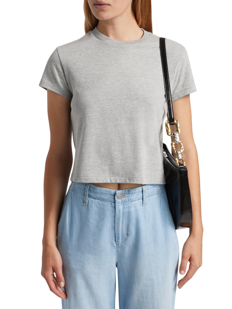 Women's Cotton Crop T-Shirt - Heather Grey 3