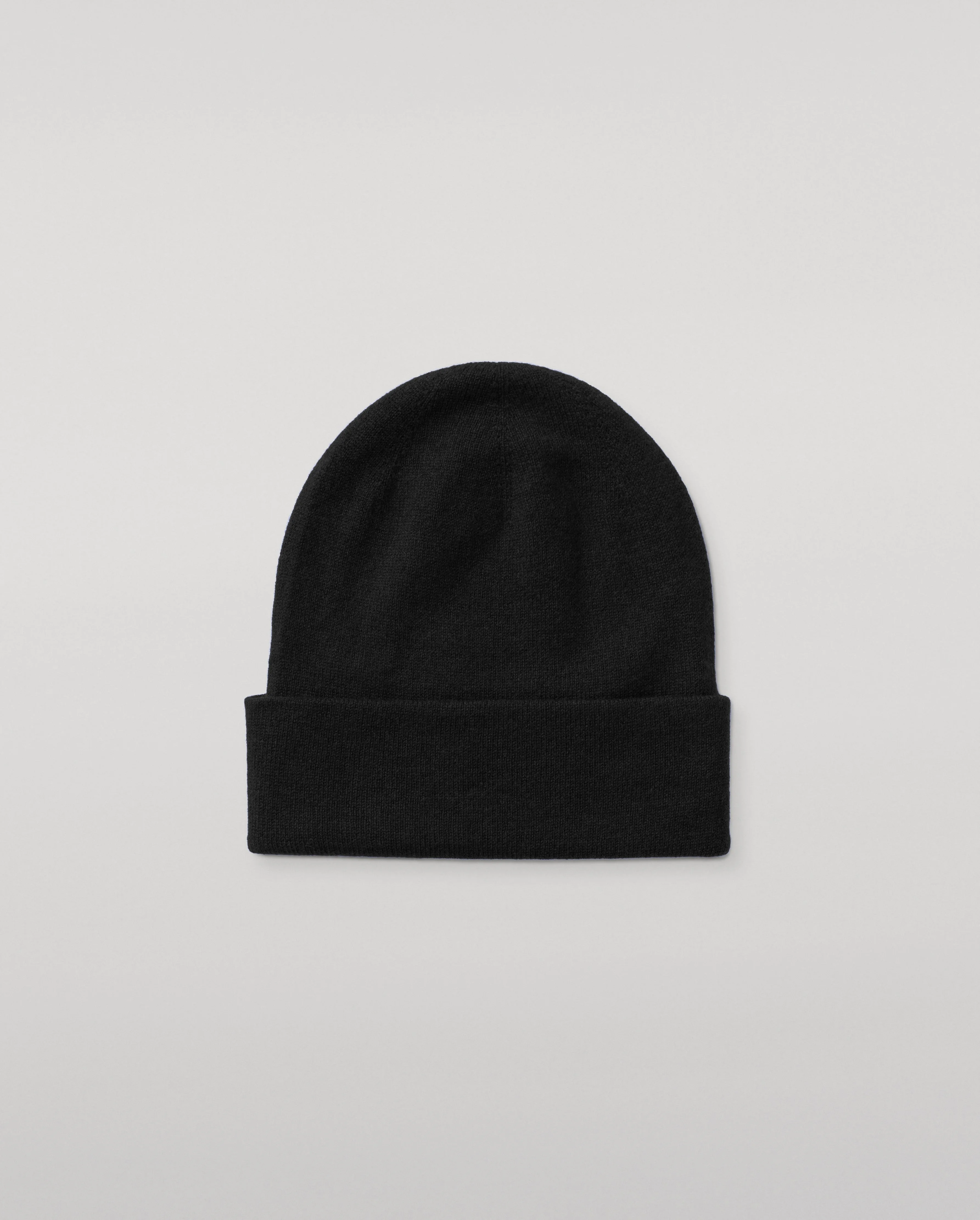Braemar Black Cashmere Beanie - 1