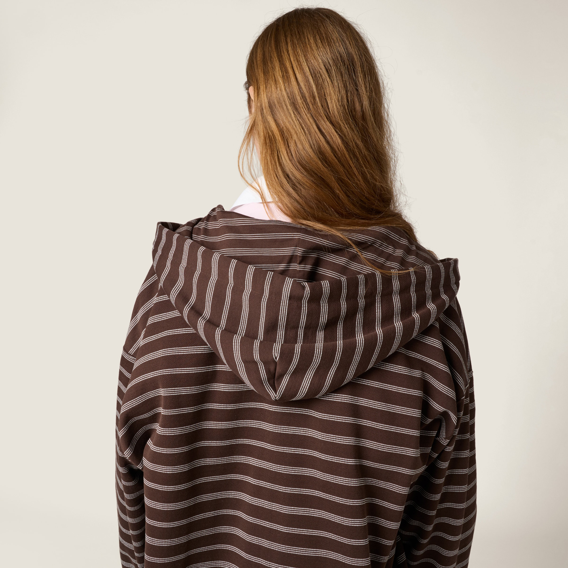 Striped cotton fleece hoodie jacket - 6