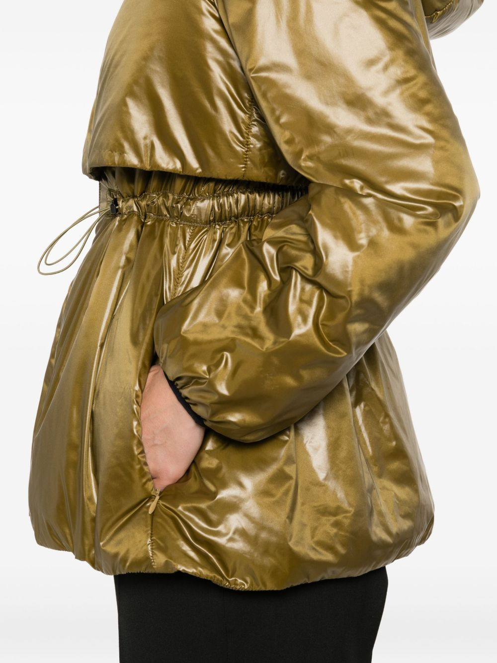 drawstring-waist parka - 5
