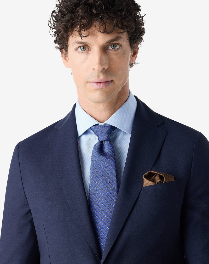CORNELIANI China blue pure silk tie outlook