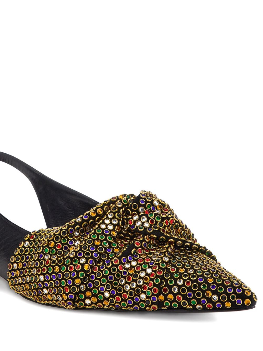 beaded-embellishment flat pumps - 4
