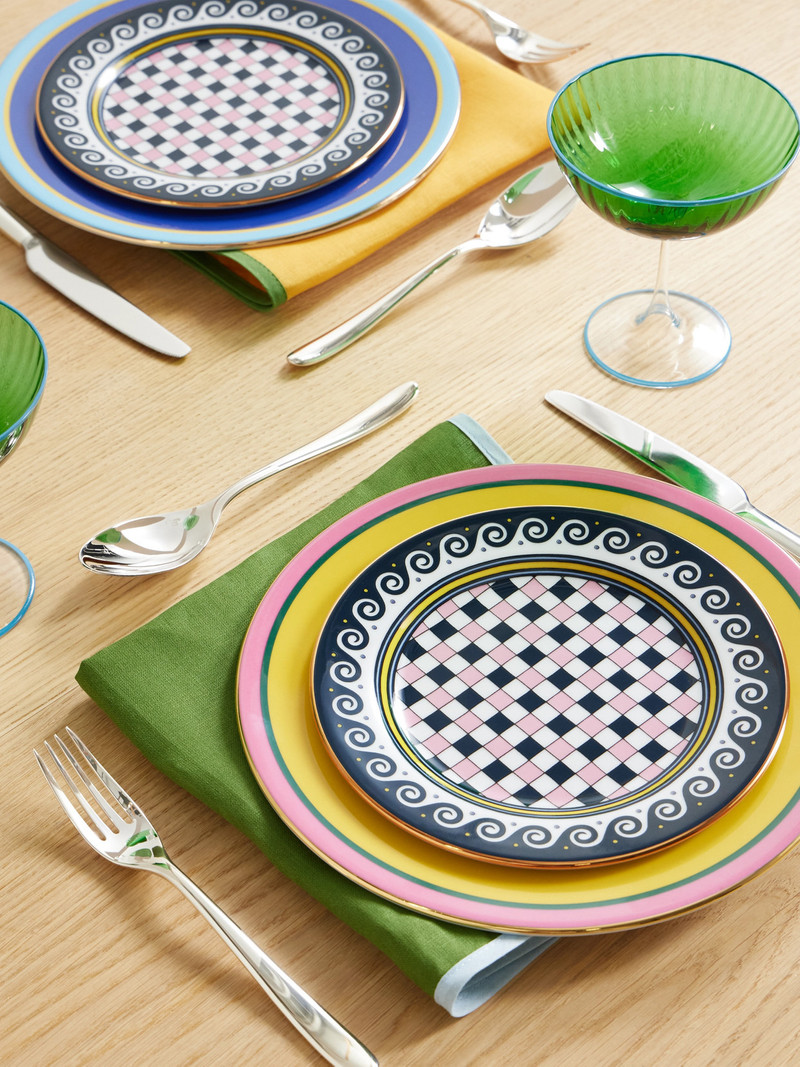 La DoubleJ Set Of Two Gold-plated Porcelain Dessert Plates outlook