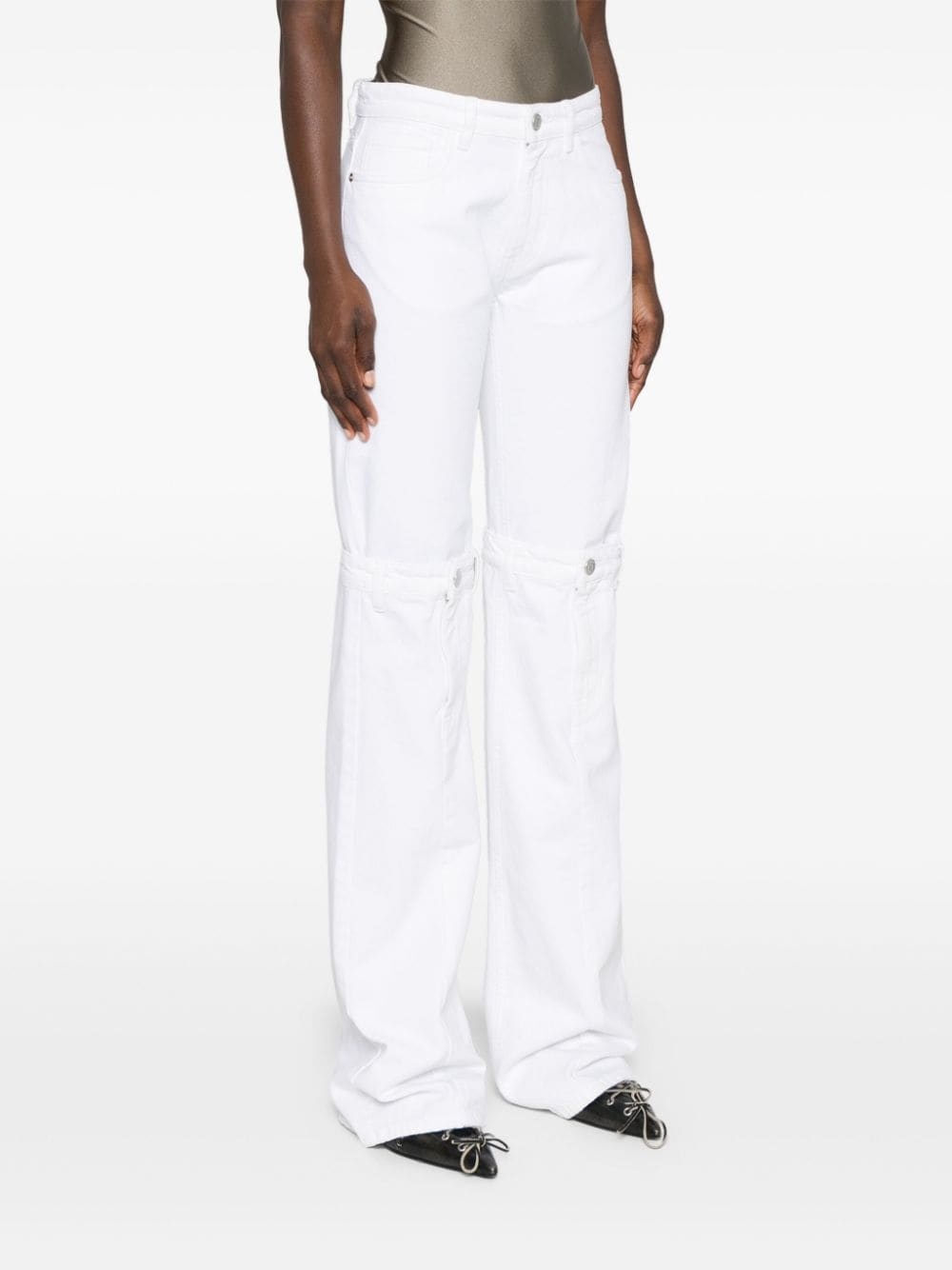 open-knee flared jeans - 3