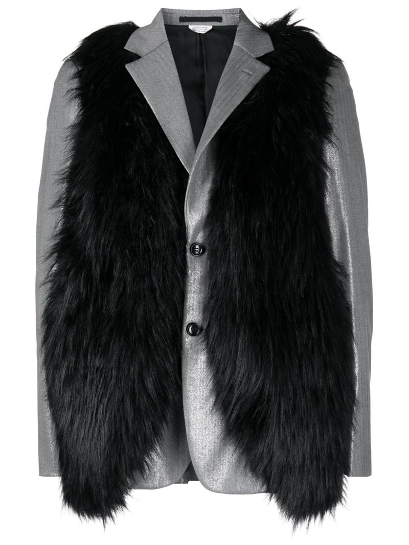 faux-fur wool blazer 1