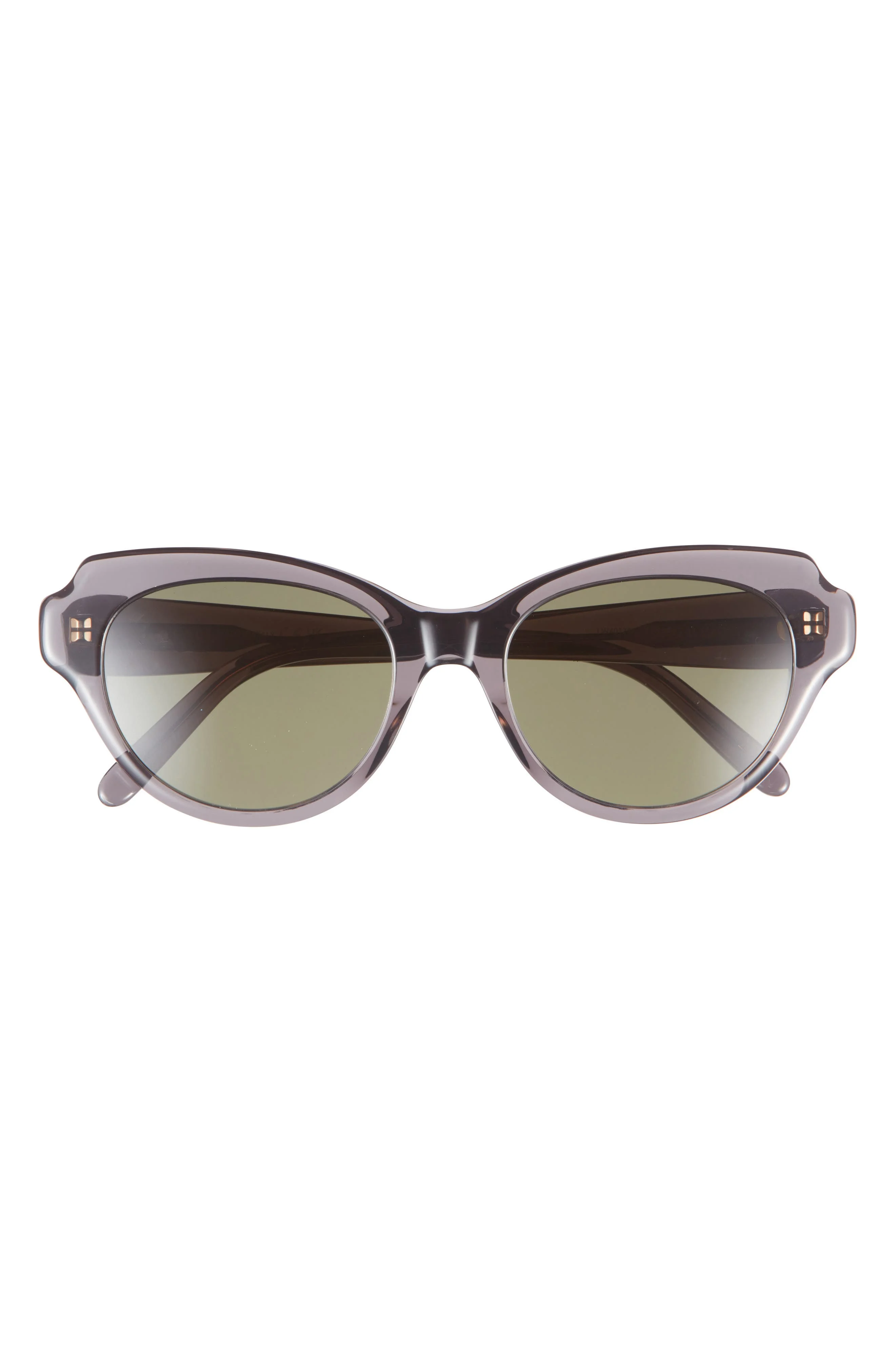 Loewe Slim 53mm Round Sunglasses in Grey/Other /Green at Nordstrom - 1