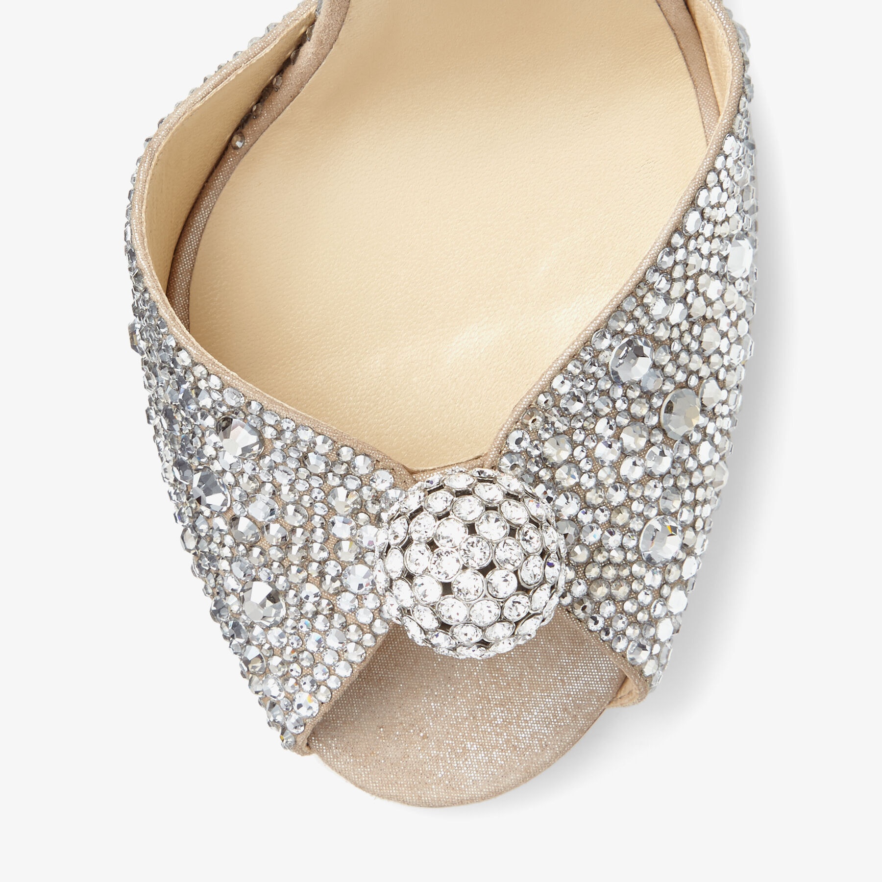 Sacora 100
Nude Suede Sandals with Hotfix Crystals and Sphere Detail - 3