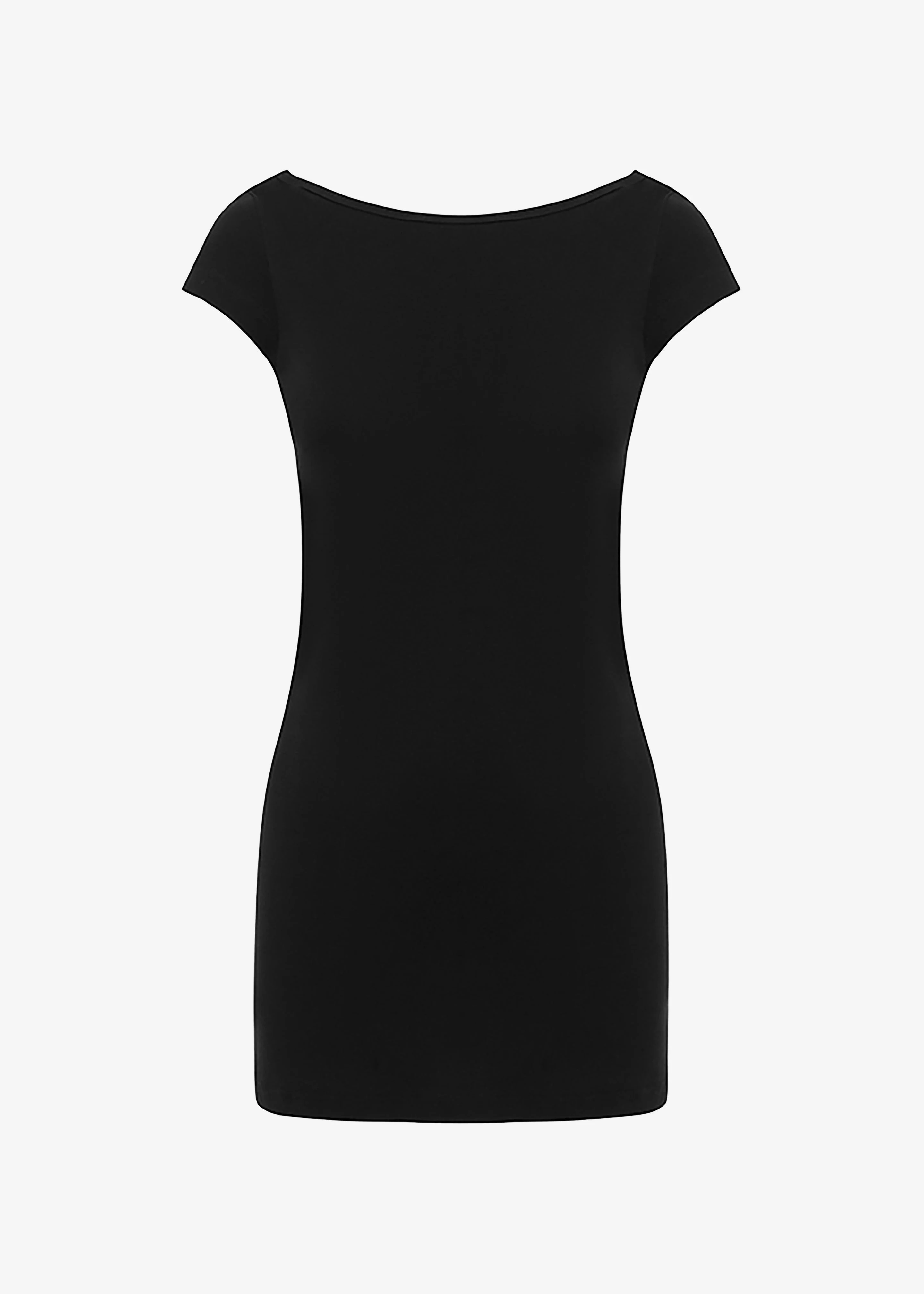 Matteau Low Back Mini Tee Dress - Black - 1