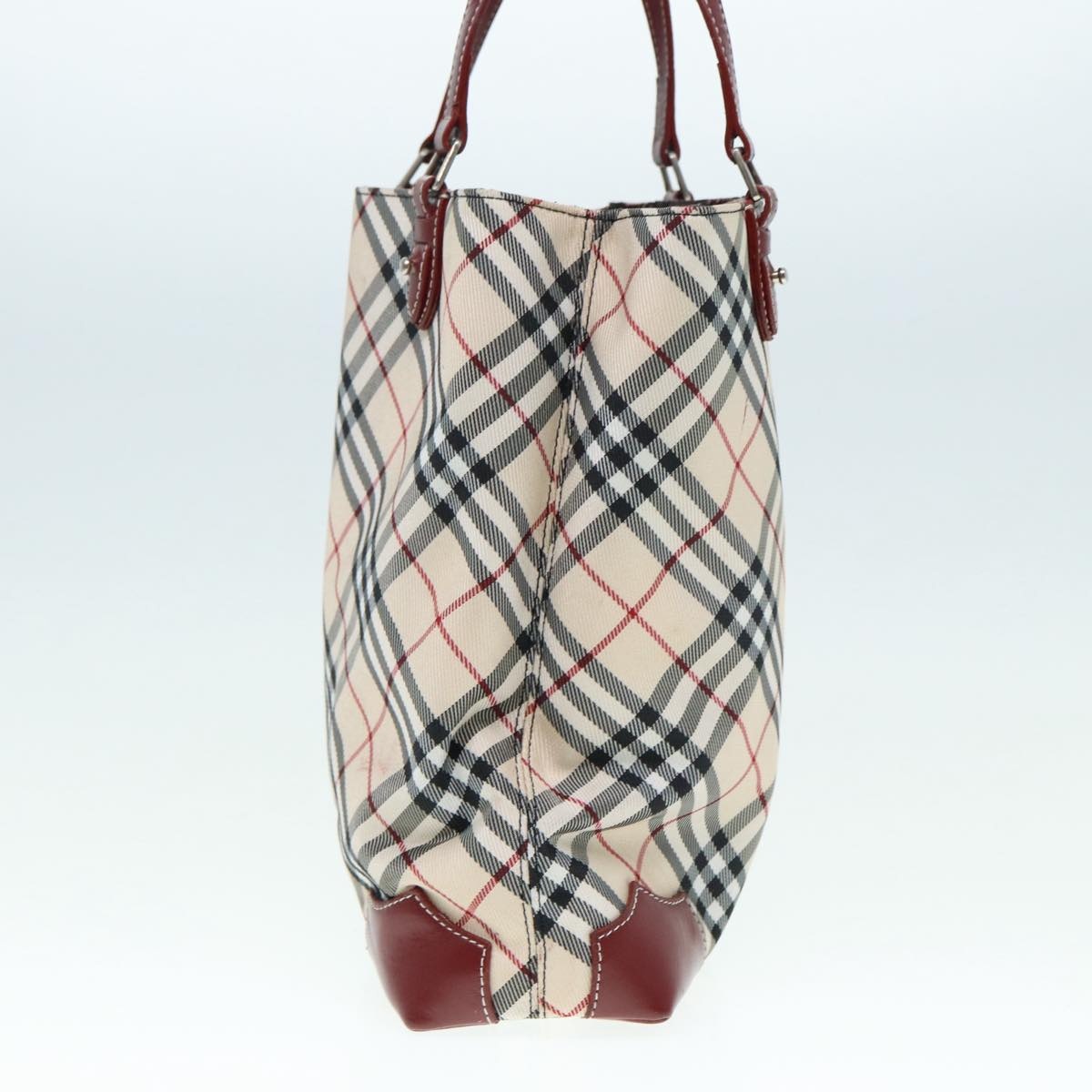 Burberry Nova Check Blue Label Hand Bag Nylon Beige Red - 3