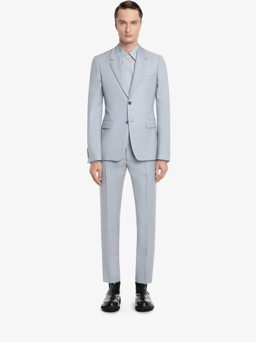 Men's Tailored Cigarette Trousers in Dove Grey - 2