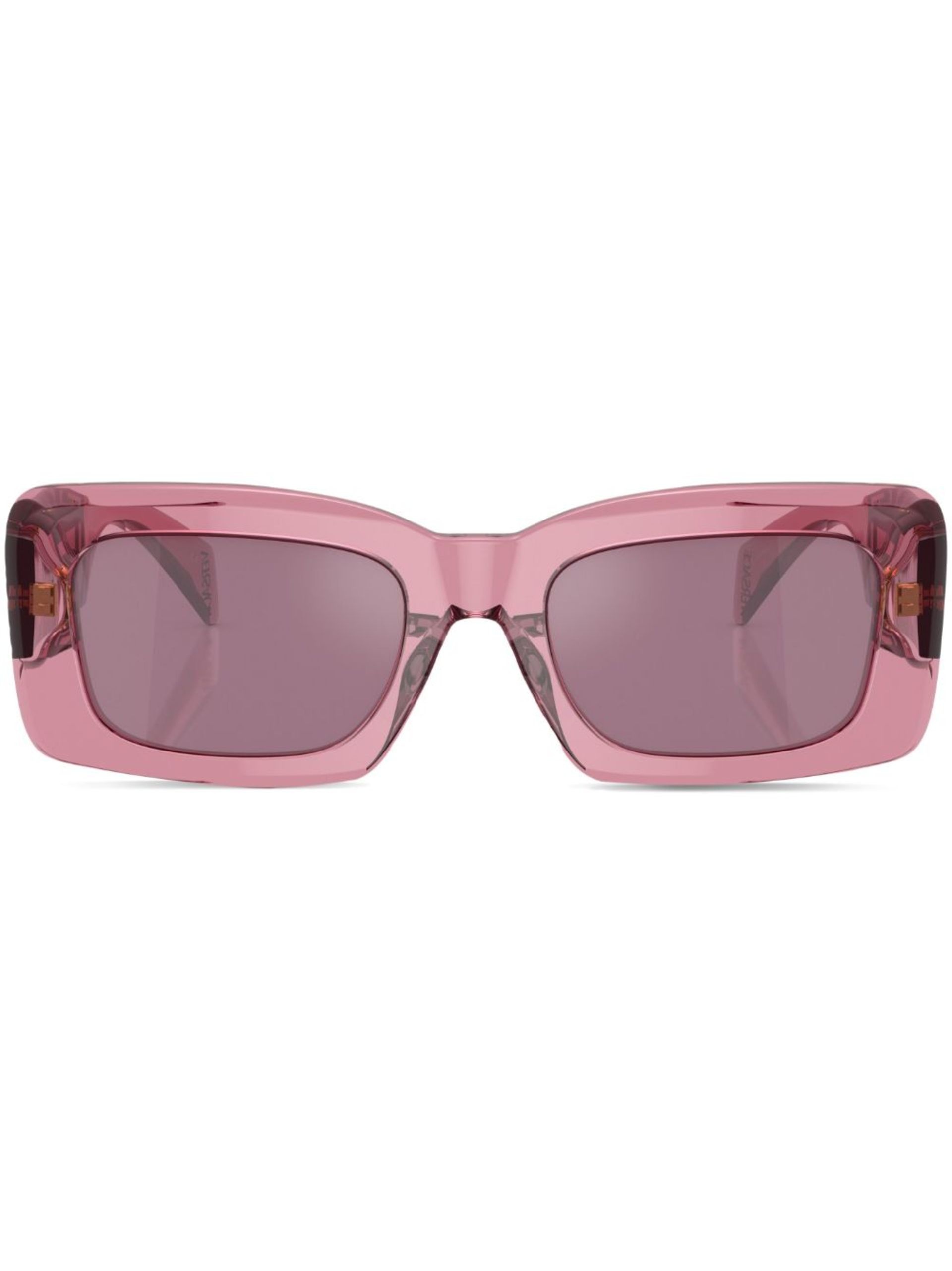 Pink Logo Plaque Rectangle Sunglasses - 1